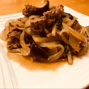 ナスと牛肉の味噌炒め♪